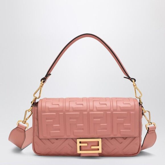 Fendi Medium Baguette Bag In Pink Leather Women - Picture 1 of 2